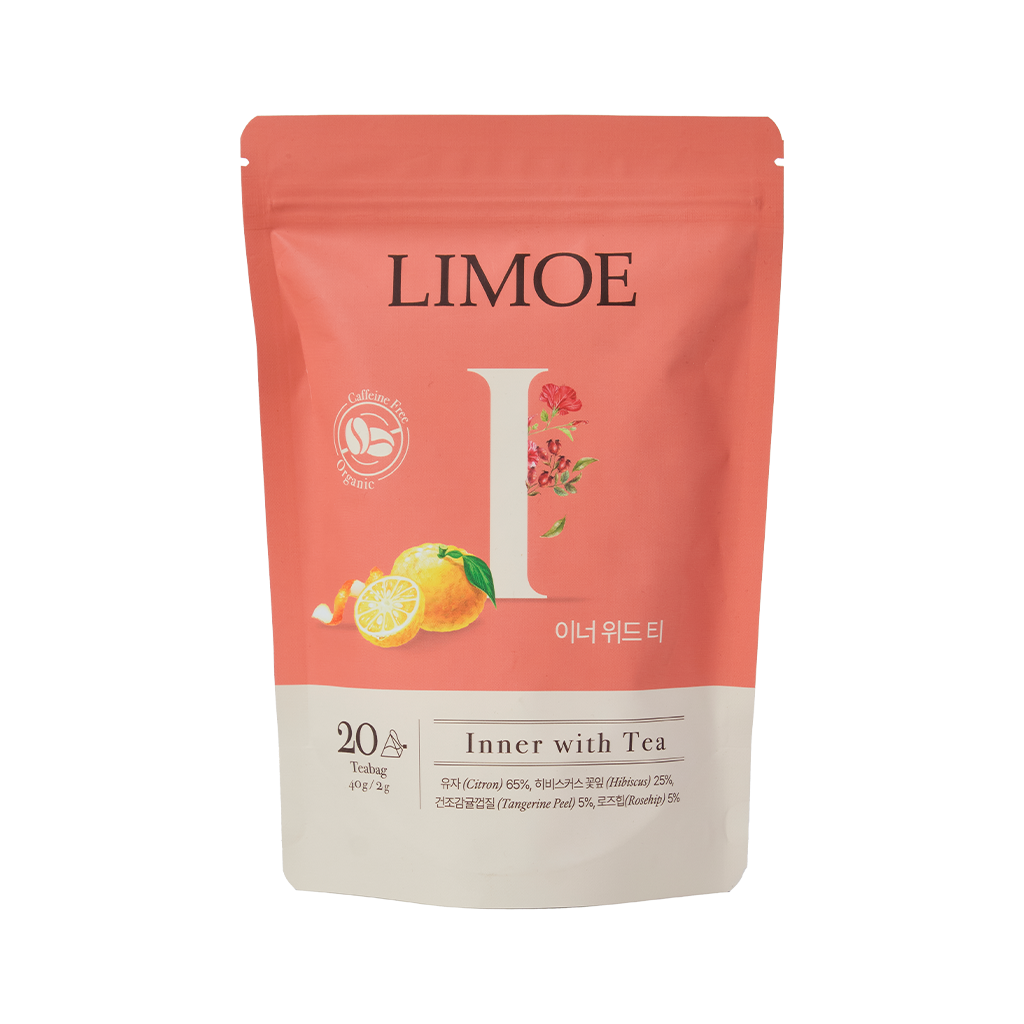 리모에 이너 위드 티 유자 히비스커스 귤피 로즈힙 유기농 블렌딩 차 20티백
